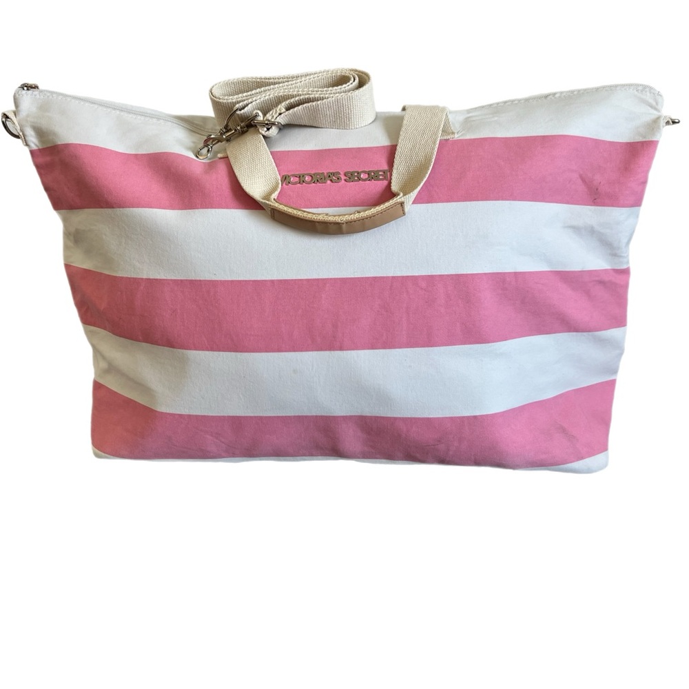 Victoria's Secret Pink & White Duffle Weekender Bag